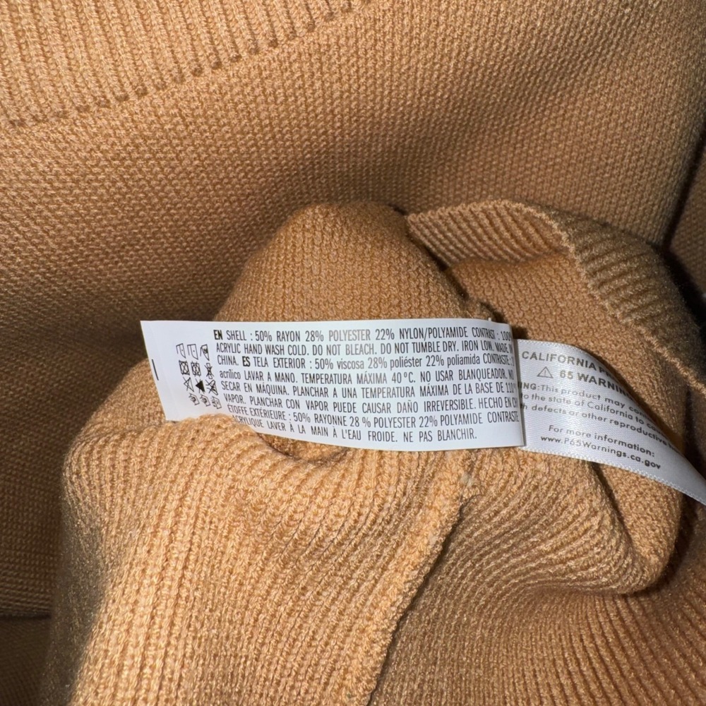 English Factory Whip Contrast Stitch Sweater Camel Relaxed Fit Long Sleeve Sz S - Picture 11 of 16